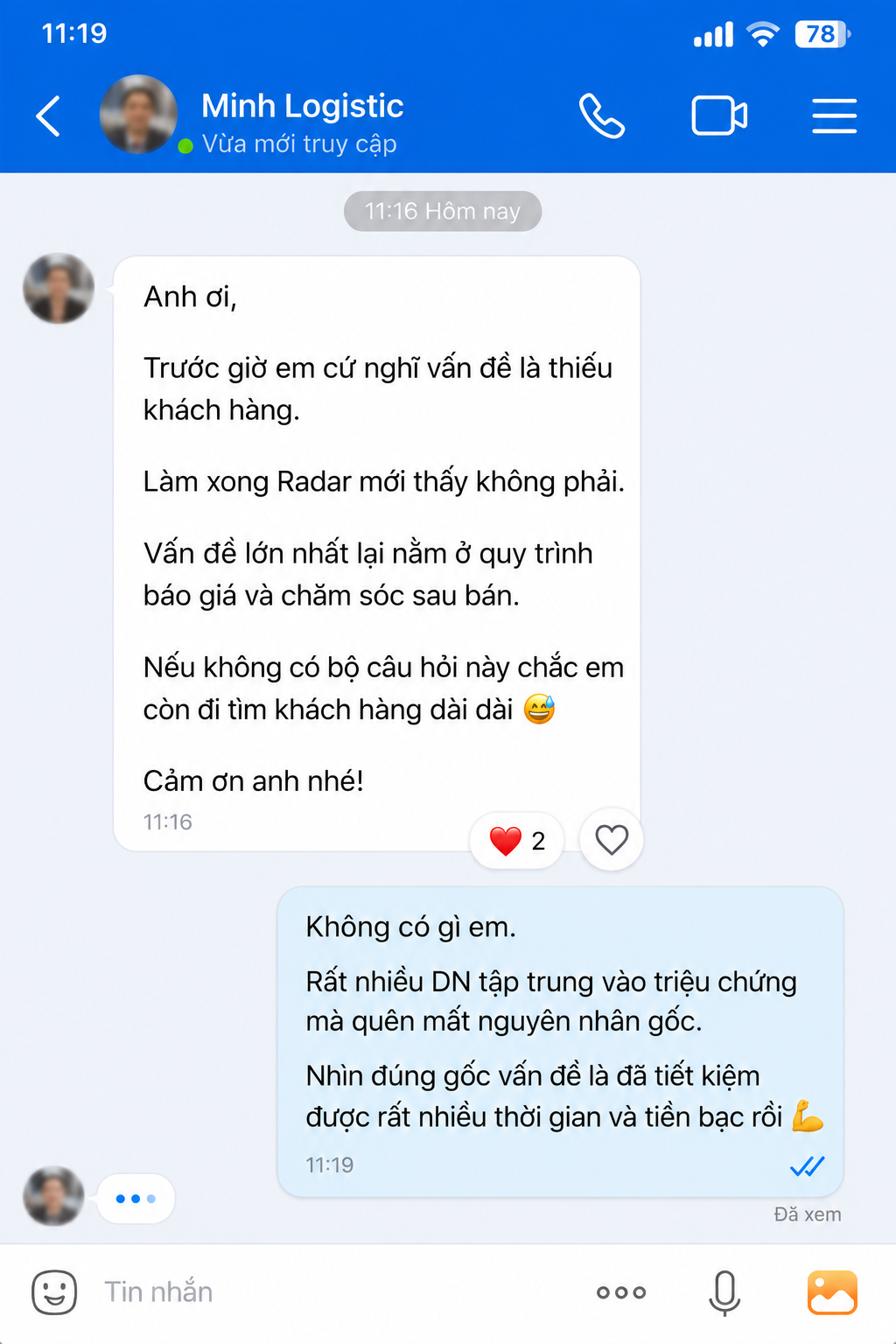 Cảm nhận khách hàng - Minh Logistic